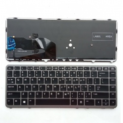 US replacement keyboard for HP Elitebook 840 G1 850 G1 840 G2 850 G2 backlit keyboard with silver frame no pointstick