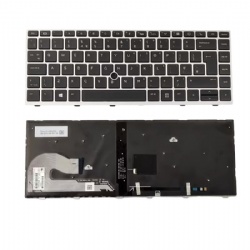 UK layout Black keyboard with silver frame notebook keyboard for HP 840 G5 keyboard with backlit L11307-031 L14377-031 SN9172BL